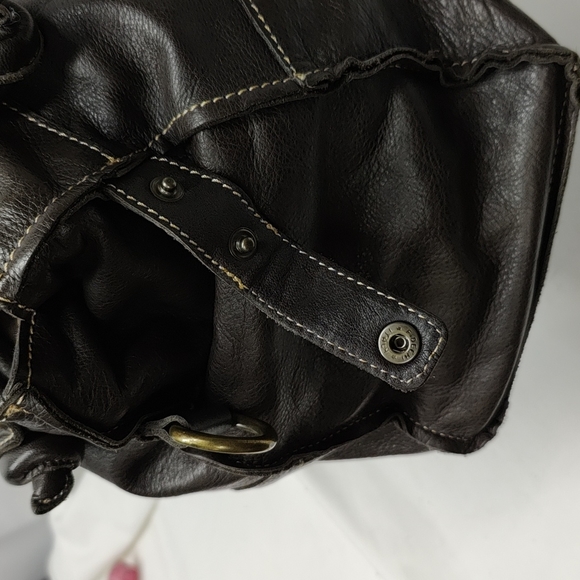 Vera Pelle Firenze Brown Leather double zipper Shoulderbag/ Tote - Picture 8 of 15